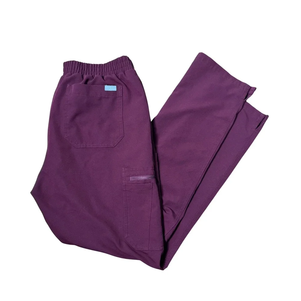 Figs High Waisted Yola Skinny Scrub Pants Burgundy Women's Size Medium